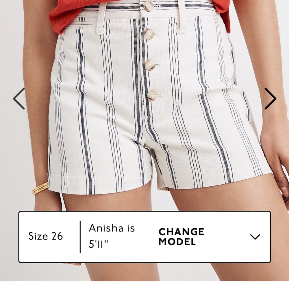 Madewell Emmett High Waisted Shorts in Stripe